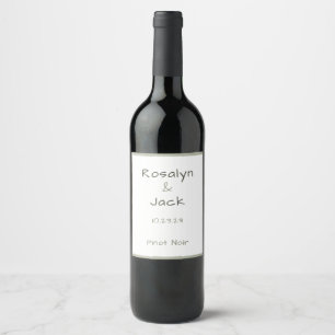 Dusty Green Casual Handwriting Minimal Wine Label