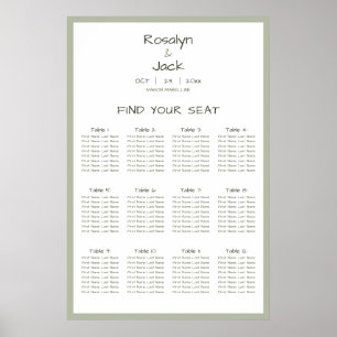 Dusty Green Casual Handwriting Seating Poster