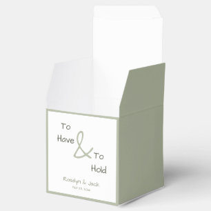 Dusty Green Casual Handwriting To Have & To Hold Favour Box