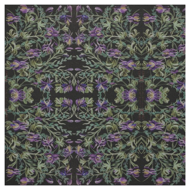 Dusty Green Columbine Fabric (Swatch)