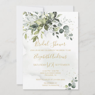 Dusty Green Eucalyptus Bridal Shower Invitation