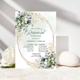 Dusty Green Foliage Rehearsal Dinner Invitation