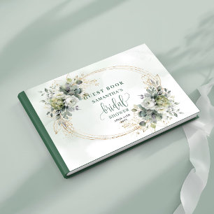 Dusty Green Greenery Bridal Shower Guest Book
