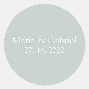 Dusty green grey Personalised Classic Round Sticker