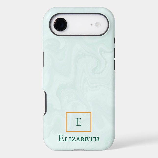 dusty green marble customizable and personalized (Back)