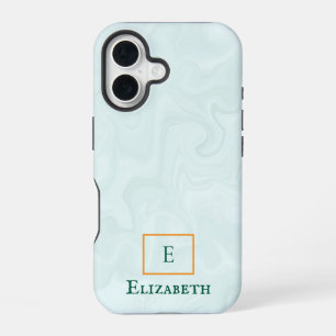 dusty green marble customizable and personalized iPhone 16 case