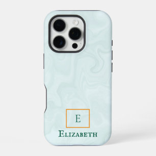 dusty green marble customizable and personalized iPhone 16 pro case