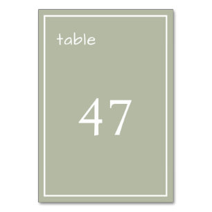 Dusty Green Minimalist Modern Table Card