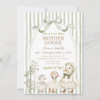 Dusty Green Mother Goose and Gosling Baby Shower