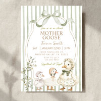 Dusty Green Mother Goose and Gosling Baby Shower