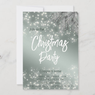 Dusty green  pine branch corporate Christmas  Invitation