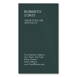 Dusty Green Unique Plain Minimalist Magnetic Business Card