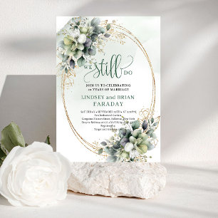 Dusty Green Watercolor Greenery We Still Do Invite