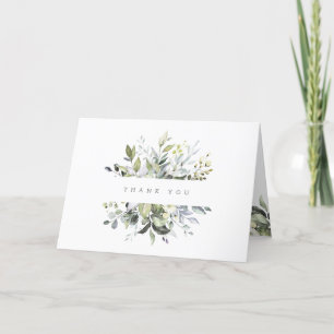 Dusty Greenery Floral Thank You Card