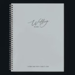 Dusty Grey Wedding Plans Notebook<br><div class="desc">Simple dusty grey spiral notebook. Calligraphy on the front,  background colour covers both sides with a small black heart on the back. Perfect for wedding notes,  making plans and memory keeping. Kimberly Brett.</div>