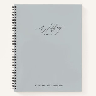 Dusty Grey Wedding Plans Notebook
