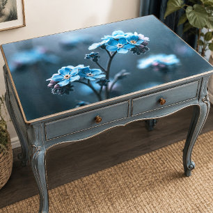Dusty Indigo Moody Forget-Me-Not Decoupage Tissue Paper
