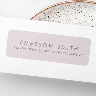Dusty lavendel minimal elegant return address return address label