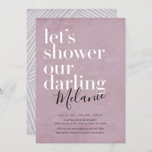 Dusty lavender bridal shower invitation