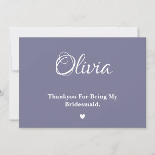 Dusty Lavender Bridesmaid Thankyou Card