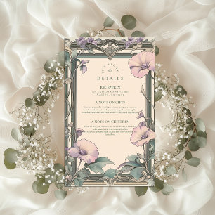Dusty Lavender Frame wedding Enclosure Card