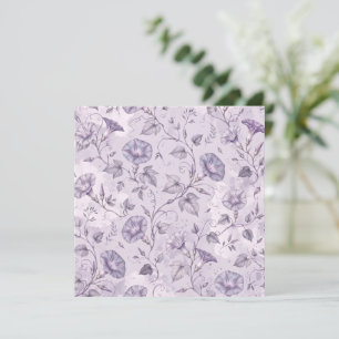Dusty Lavender Morning Glories Elegant Floral Card