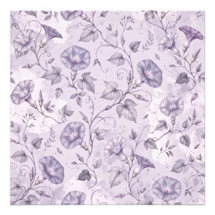 Dusty Lavender Morning Glories Elegant Floral Photo Print