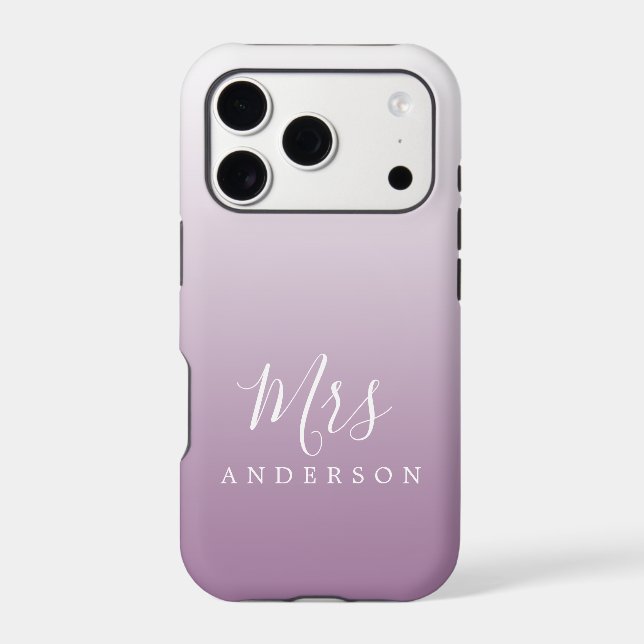 Dusty Lavender Ombre Script Future Mrs Name (Back)