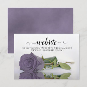 Dusty Lavender Purple Rose Elegant Wedding Website Enclosure Card