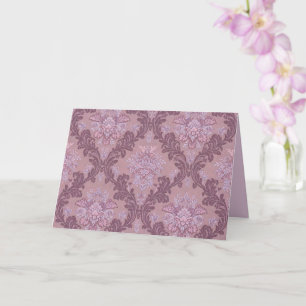 Dusty Lavender Rose Mauve Lilac Elegant Damask Card