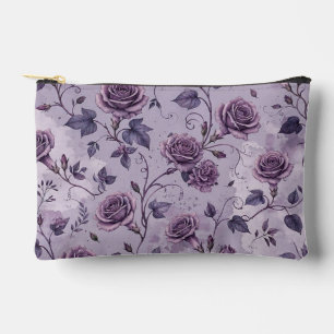 Dusty Lavender Rose Moody Dreamy Hues Floral  Accessory Pouch