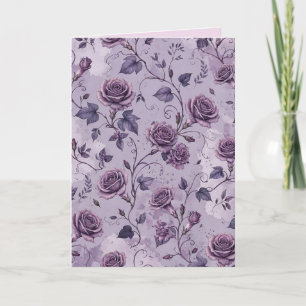 Dusty Lavender Rose Moody Dreamy Hues Floral  Card
