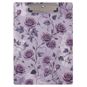 Dusty Lavender Rose Moody Dreamy Hues Floral Clipboard