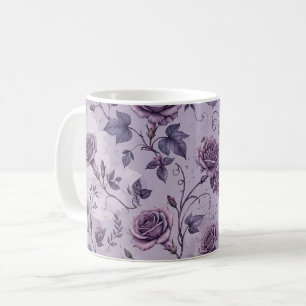 Dusty Lavender Rose Moody Dreamy Hues Floral Coffee Mug