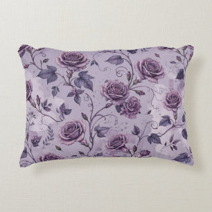 Dusty Lavender Rose Moody Dreamy Hues Floral Decorative Cushion