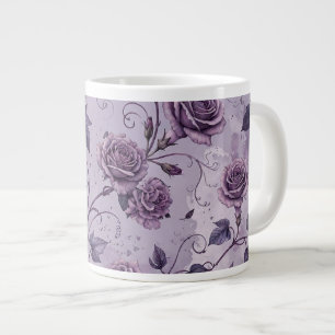 Dusty Lavender Rose Moody Dreamy Hues Floral Large Coffee Mug