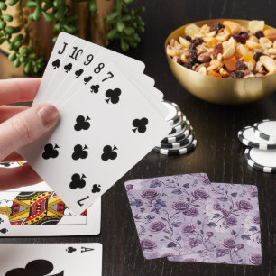 Dusty Lavender Rose Moody Dreamy Hues Floral  Playing Cards