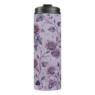 Dusty Lavender Rose Moody Dreamy Hues Floral Thermal Tumbler