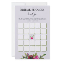 Dusty Lavender Watercolor Floral Bridal Bingo