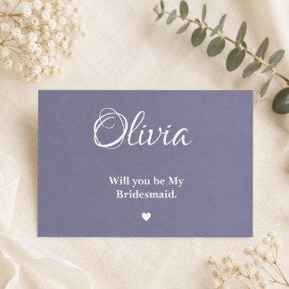 Dusty Lavender Will You Be My Bridesmaid Card
