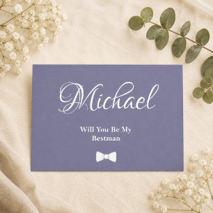Dusty Lavender Will You Be My Groomsman Card