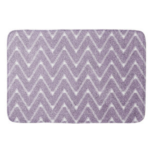 Dusty Lilac Chevron Pattern Bath Mat