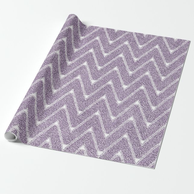 Dusty Lilac Chevron Pattern Wrapping Paper (Unrolled)