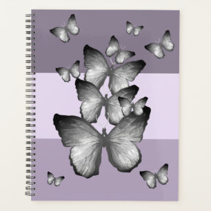 Dusty Lilac Purple Grey Colour Block Butterfly Planner