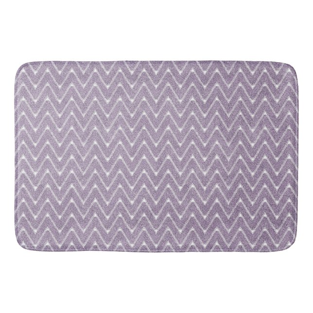 Dusty Lilac Small Chevron Pattern Bath Mat (Front)