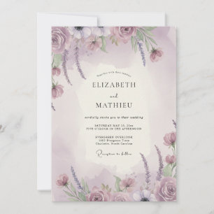 Dusty Lilac Wildflower Wedding Invitation