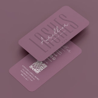 Dusty Mauve Aesthetic Pink Beauty Professional Business Card