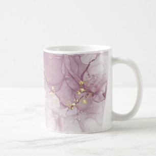 Dusty Mauve and Faux Gold Mug