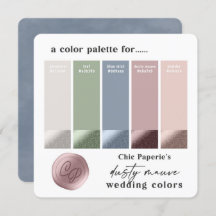 Dusty Mauve & Blue 2022 Wedding Colour Palette Car