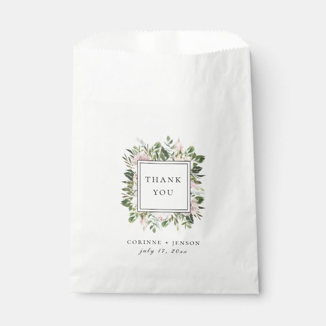 Dusty Mauve Botanical Favour Bag (Front)